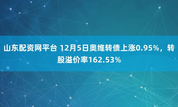 山东配资网平台 12月5日奥维转债上涨0.95%，转股溢价率162.53%